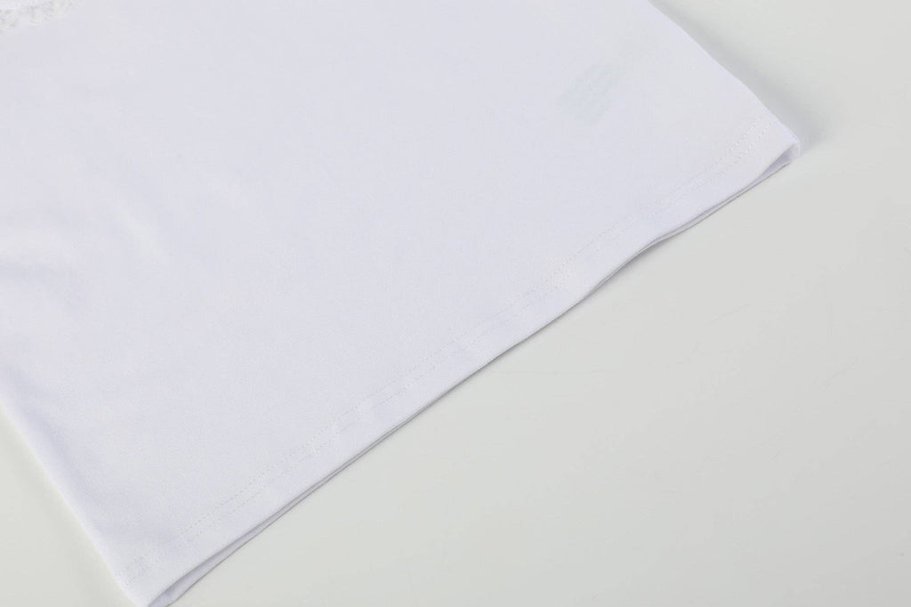 Classic White Peter Pan Laced Collar Blouse