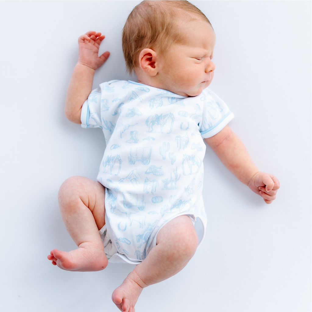 Wild West Toile Bodysuit - Light Blue