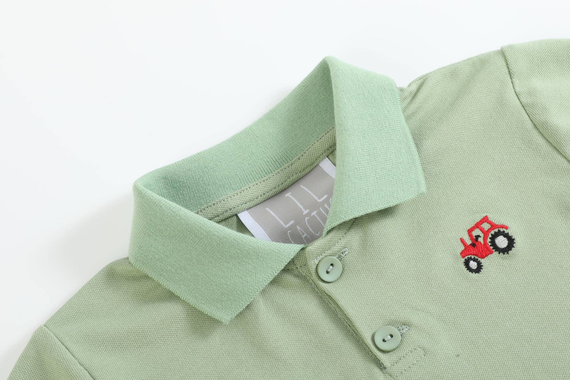 Green Tractor Polo Golf Shirt