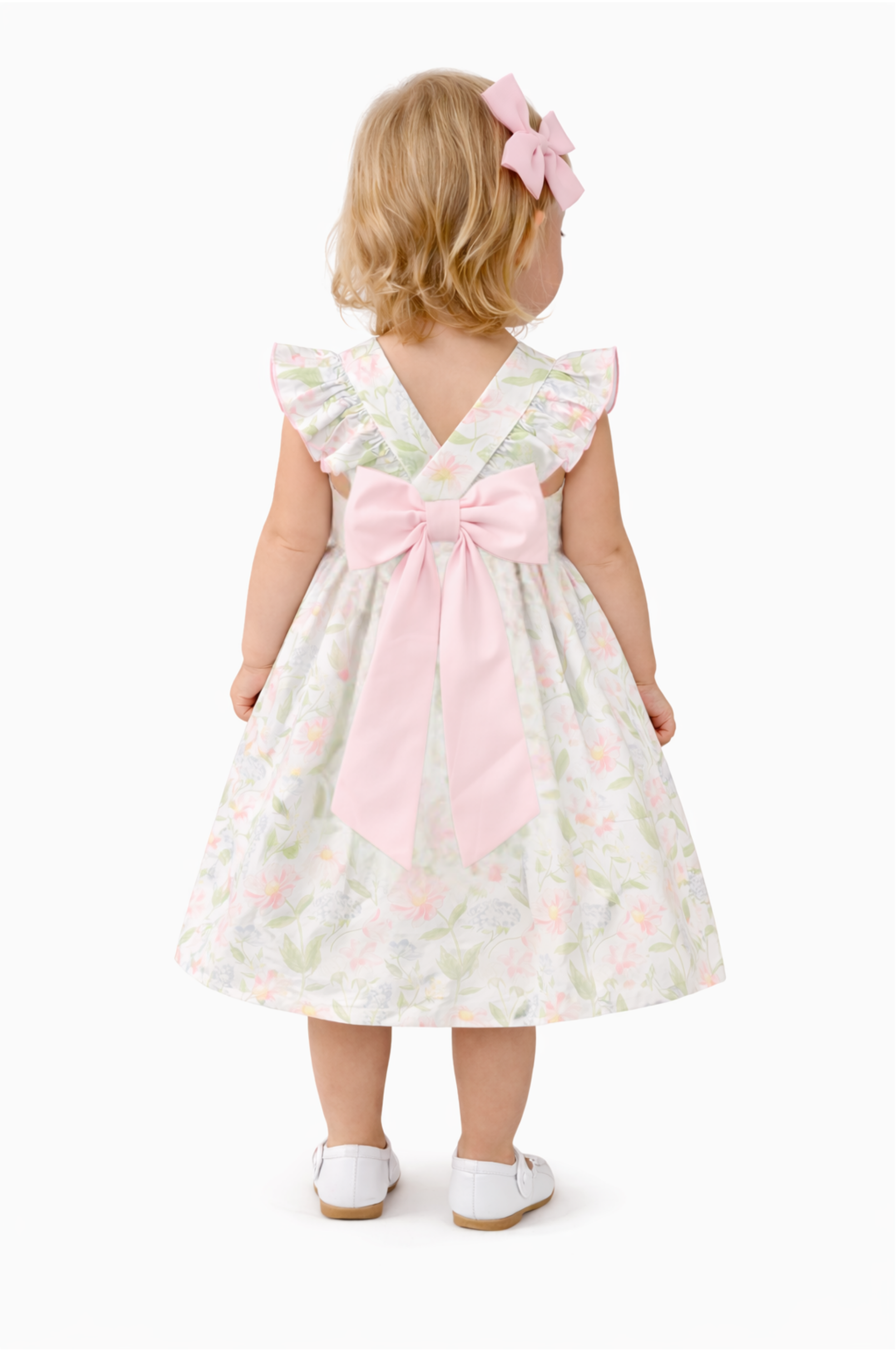 The Lilah - Bow Back Dress Pink & Purple Floral