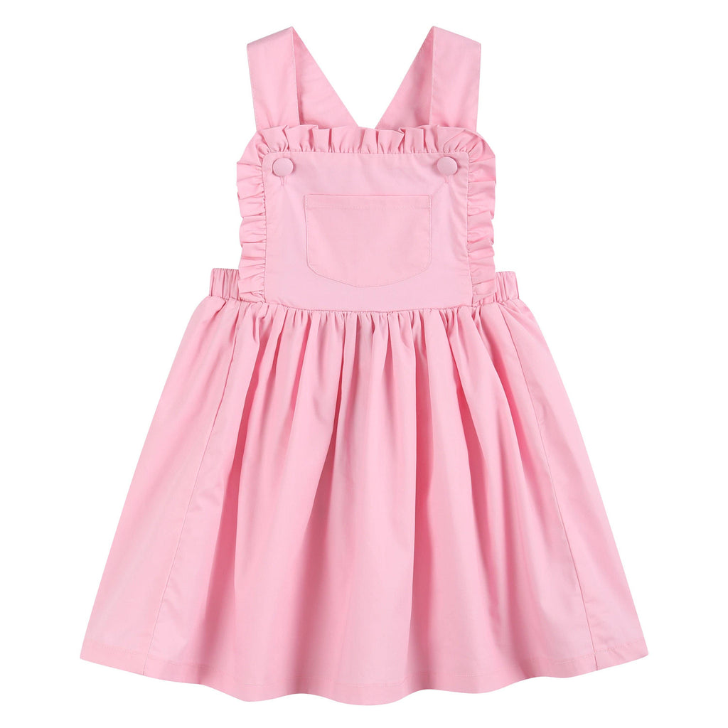 The Bridget - Light Pink Ruffle Pinafore Jumper Dress