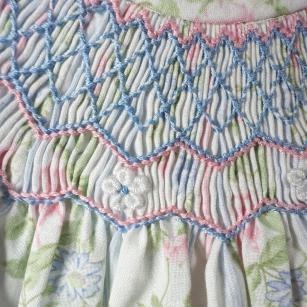 The Valerie Flower Vine Hand Smocked Bubble