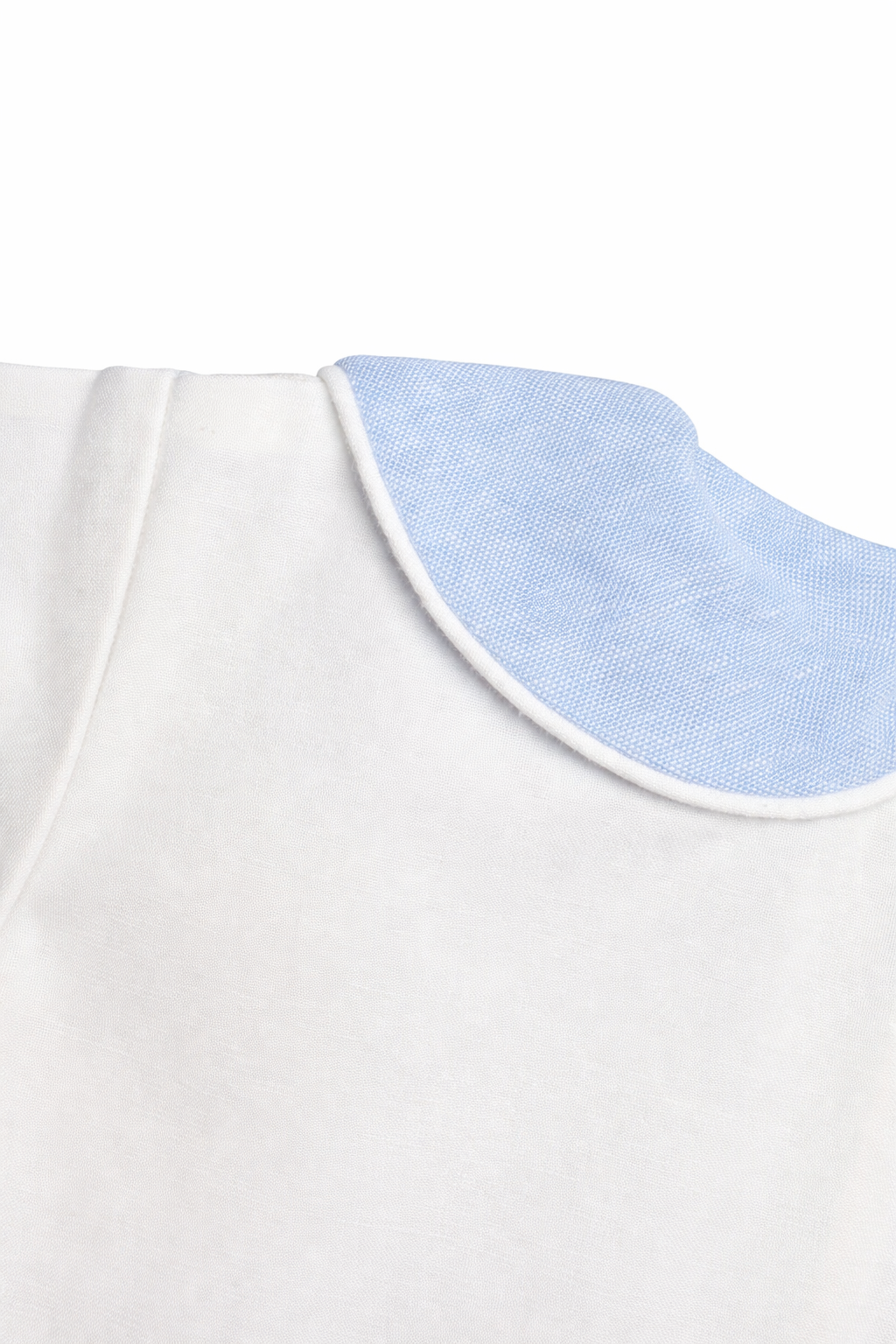 The Bennett - White & Blue Chambray Boy Short Set