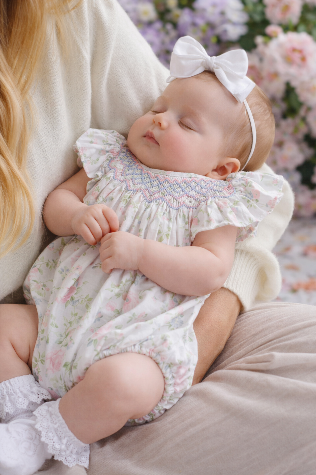 The Valerie Flower Vine Hand Smocked Bubble