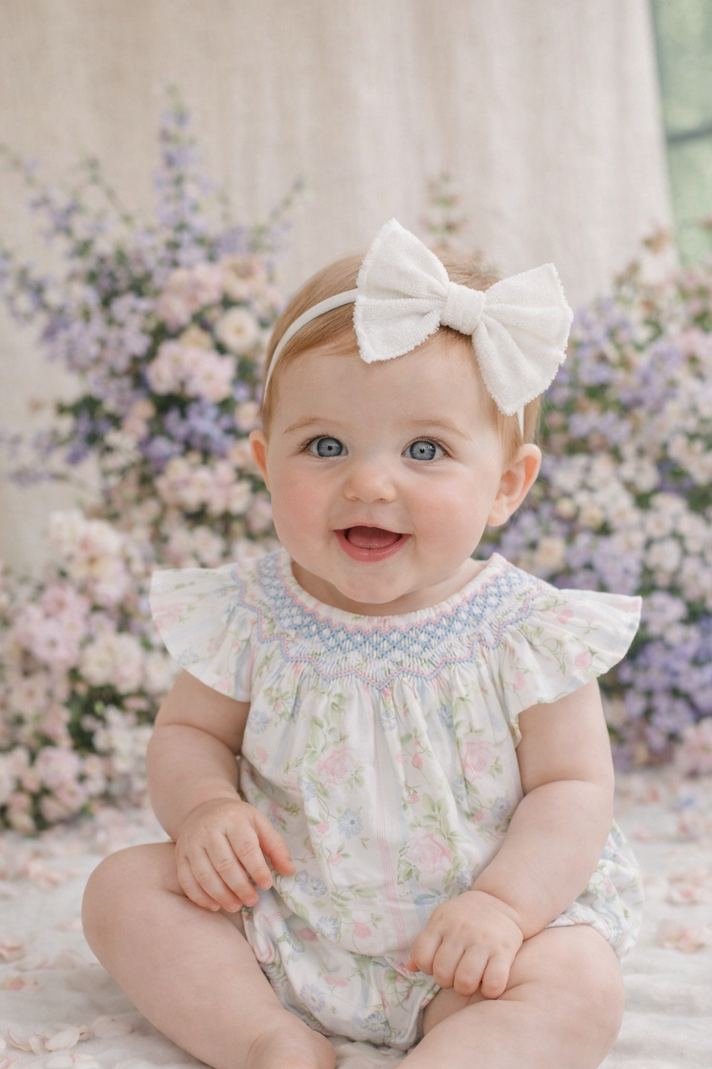 The Valerie Flower Vine Hand Smocked Bubble