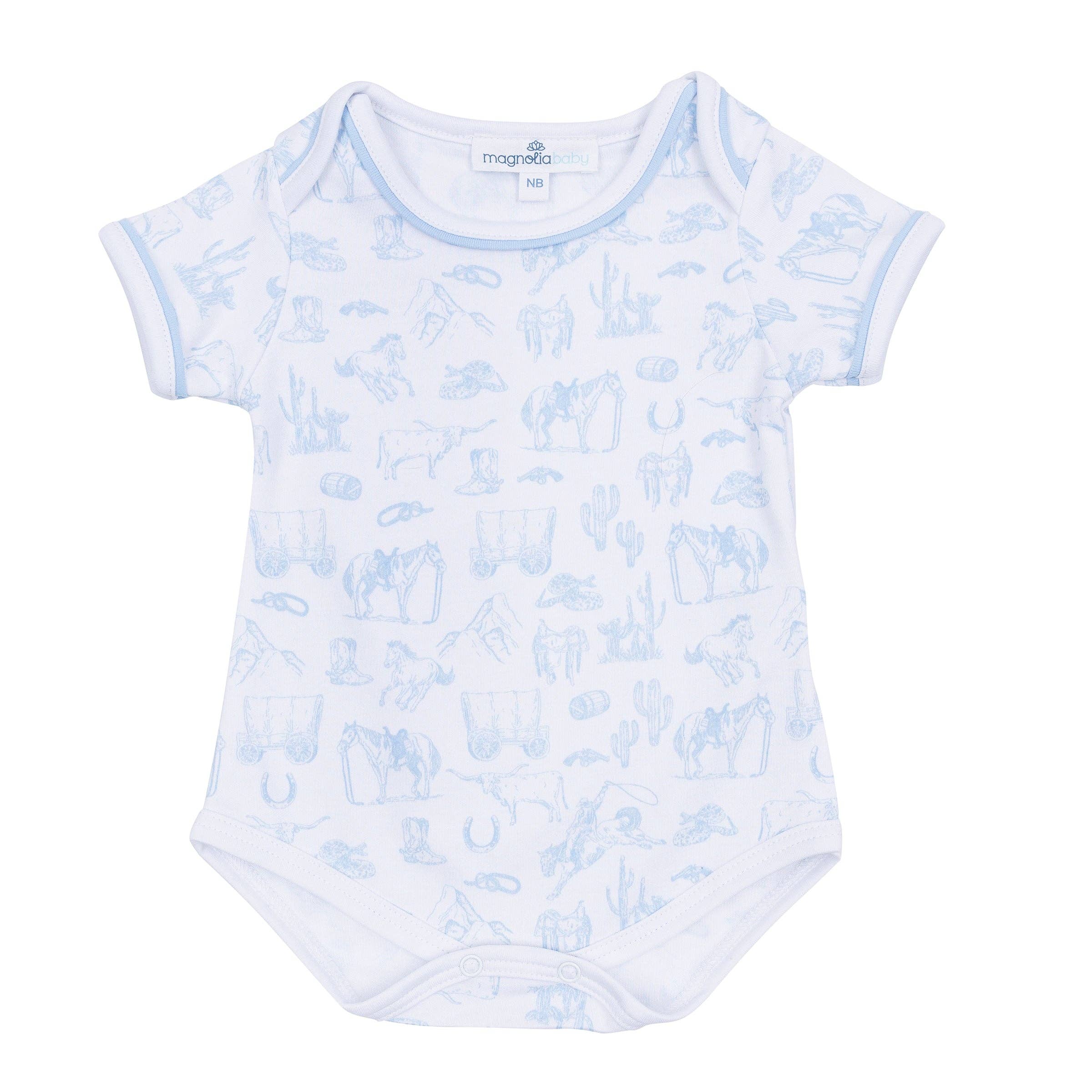 Wild West Toile Bodysuit - Light Blue
