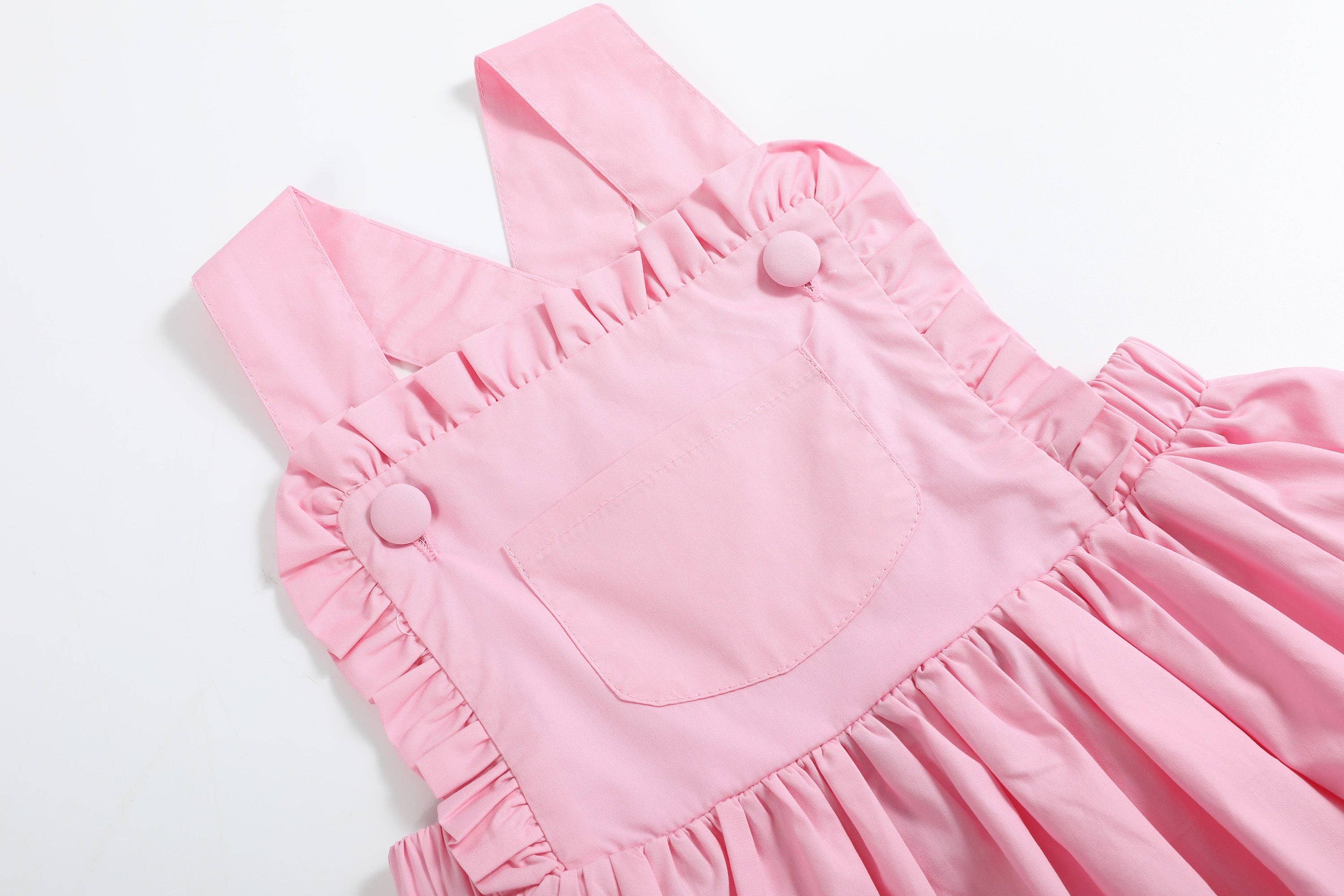 The Bridget - Light Pink Ruffle Pinafore Jumper Dress