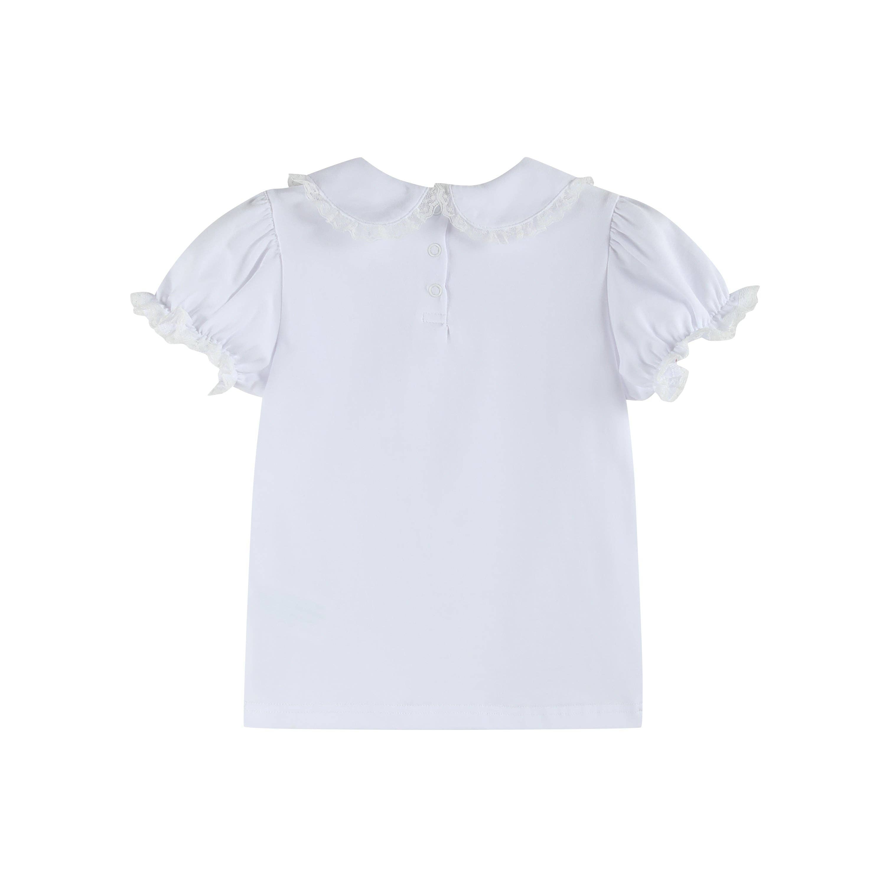 Classic White Peter Pan Laced Collar Blouse