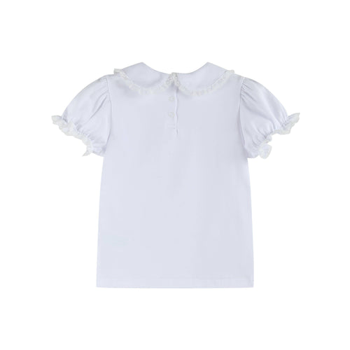 Classic White Peter Pan Laced Collar Blouse