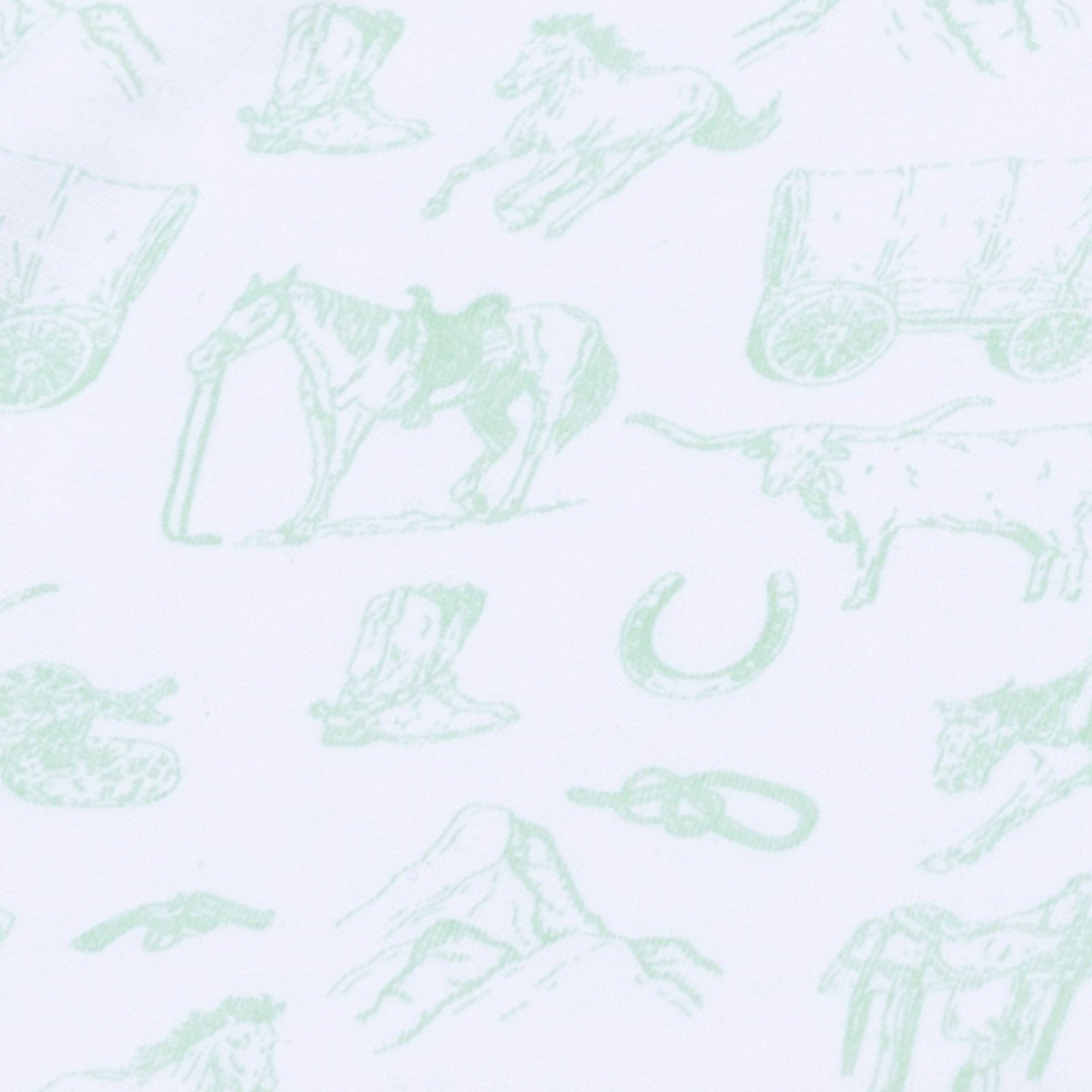 Wild West Toile Burp Cloth - Celery