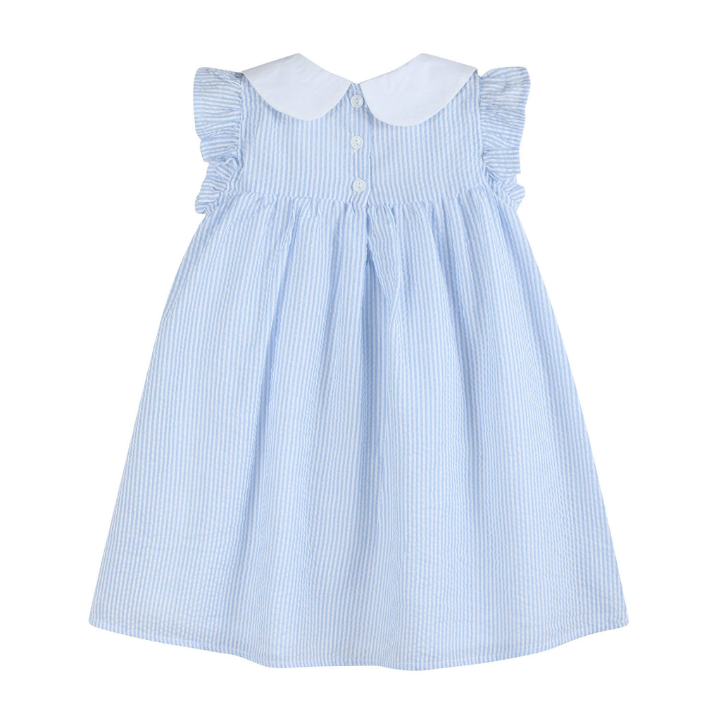 The Celia - Blue and Pink Bow Ruffle Dress