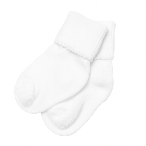 Essentials White Socks - White Picot Trim