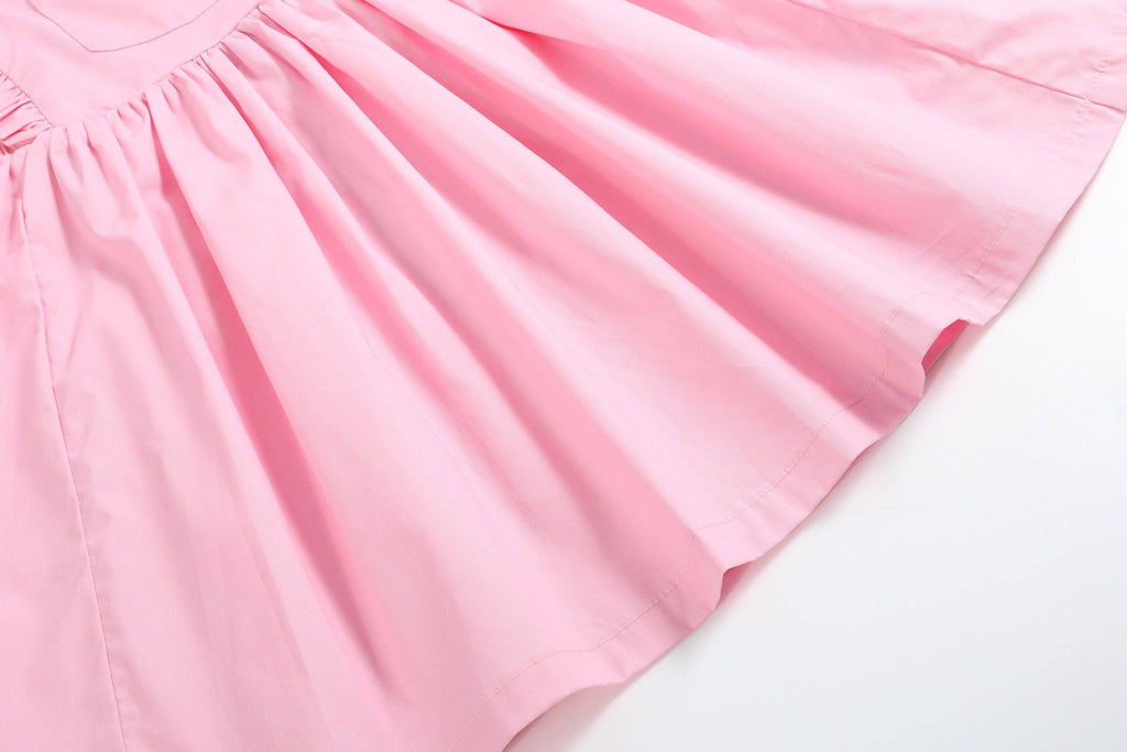 The Bridget - Light Pink Ruffle Pinafore Jumper Dress