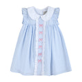 The Celia - Blue and Pink Bow Ruffle Dress