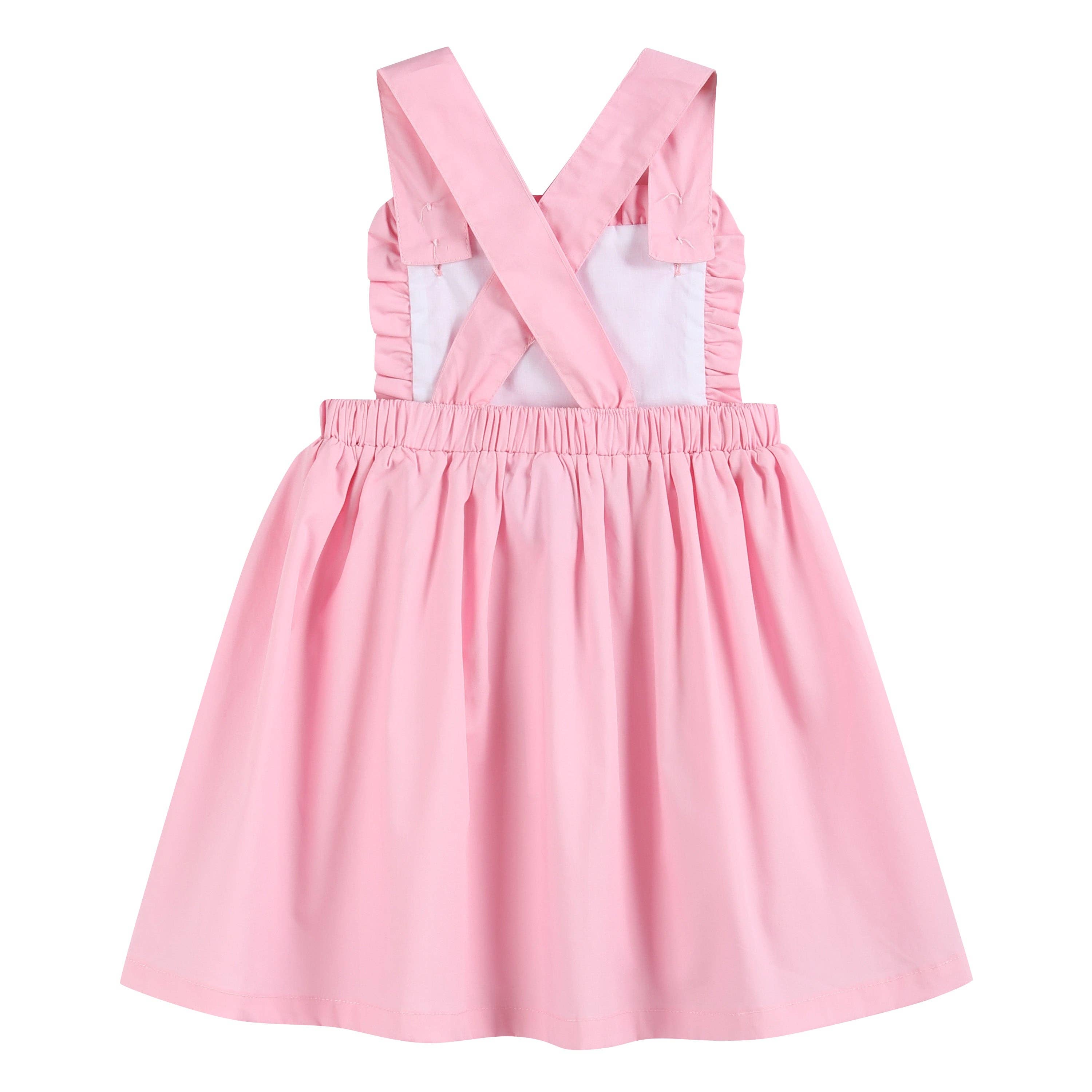 The Bridget - Light Pink Ruffle Pinafore Jumper Dress