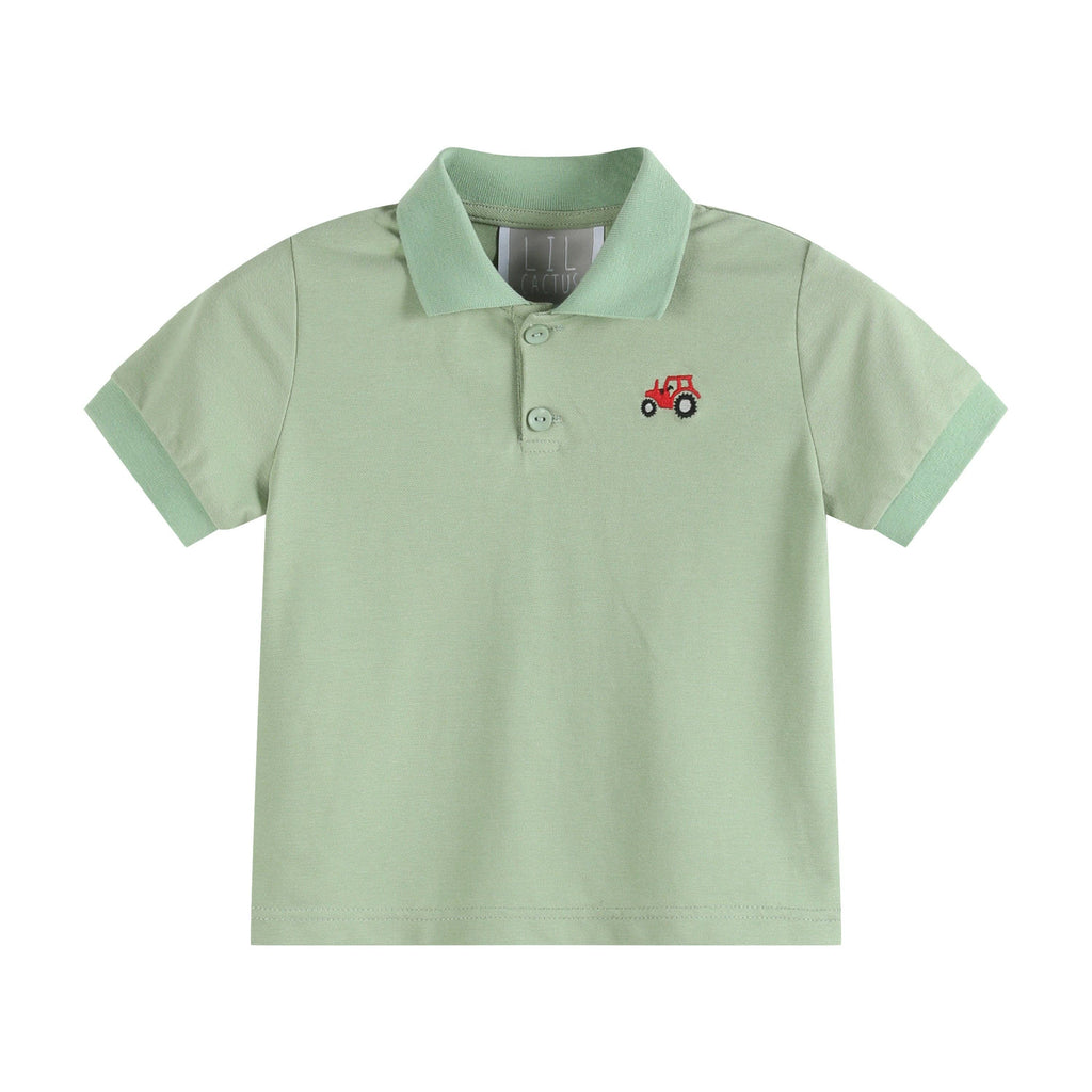 Green Tractor Polo Golf Shirt