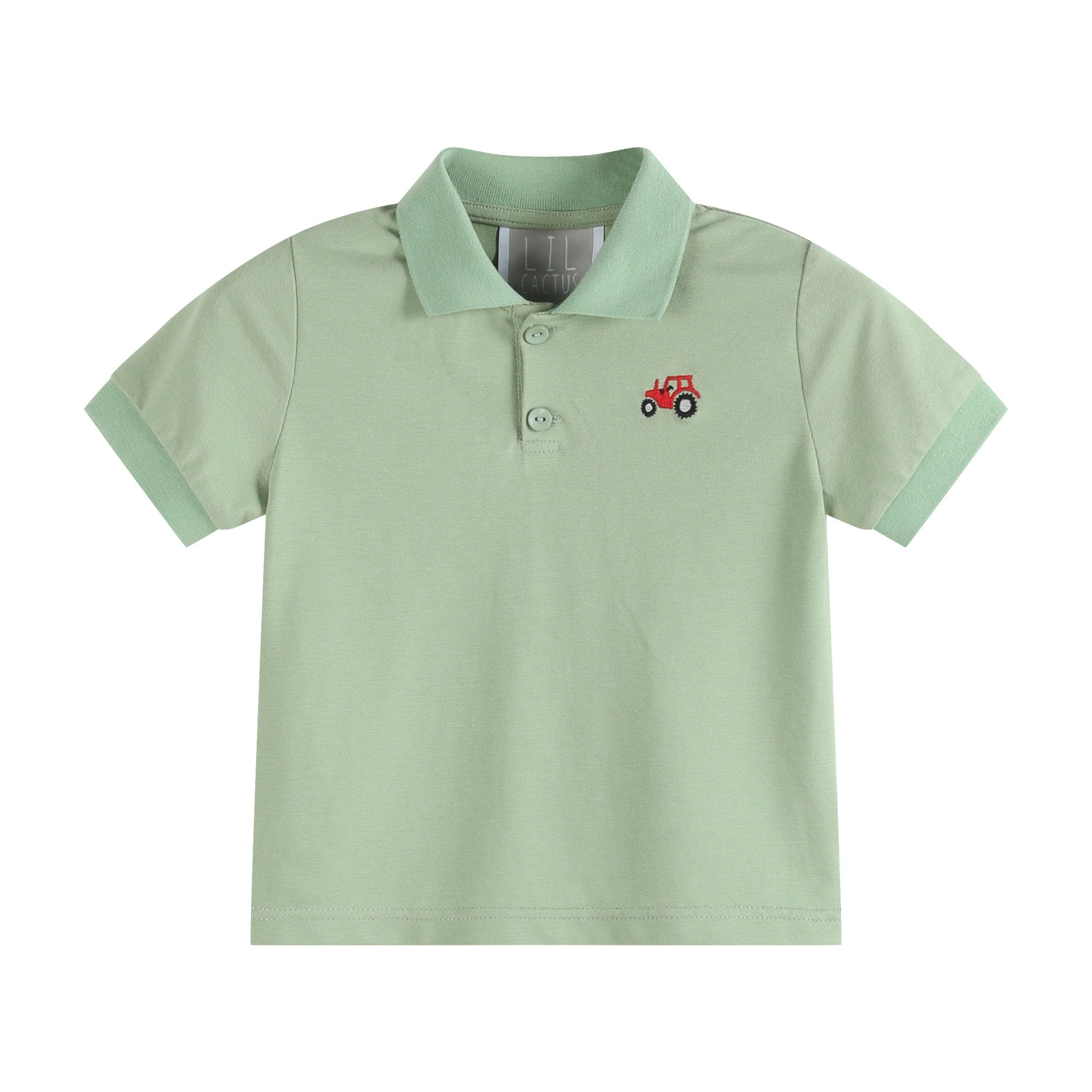 Green Tractor Polo Golf Shirt